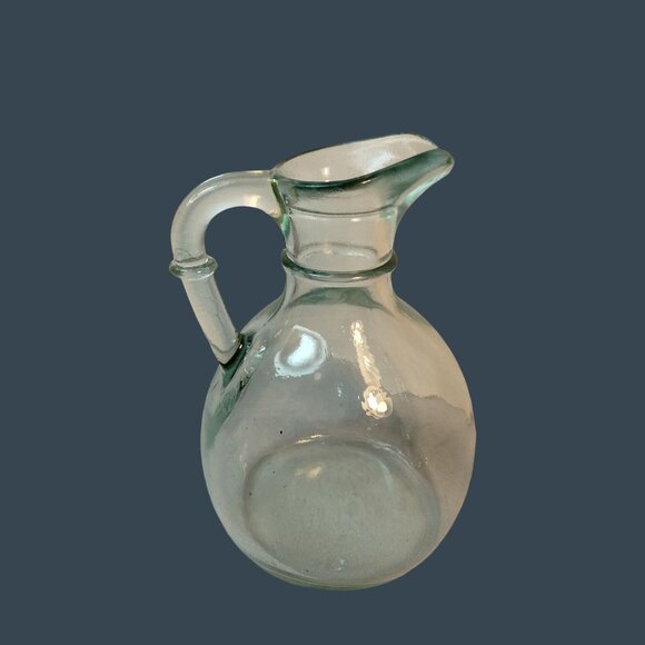 Vintage Clear Glass Oil  Vinegar Cruet Handle  Stopper Canadian Glass - Picture 8 of 11